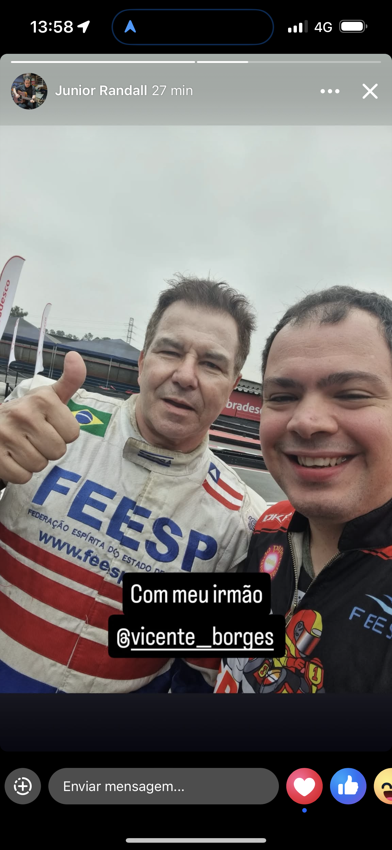 Sempre treinando. Encontro com o amigo Júnior.